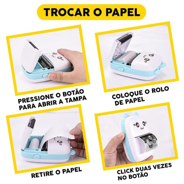 Mini Impressora Térmica de Gatinho - Ditadelah