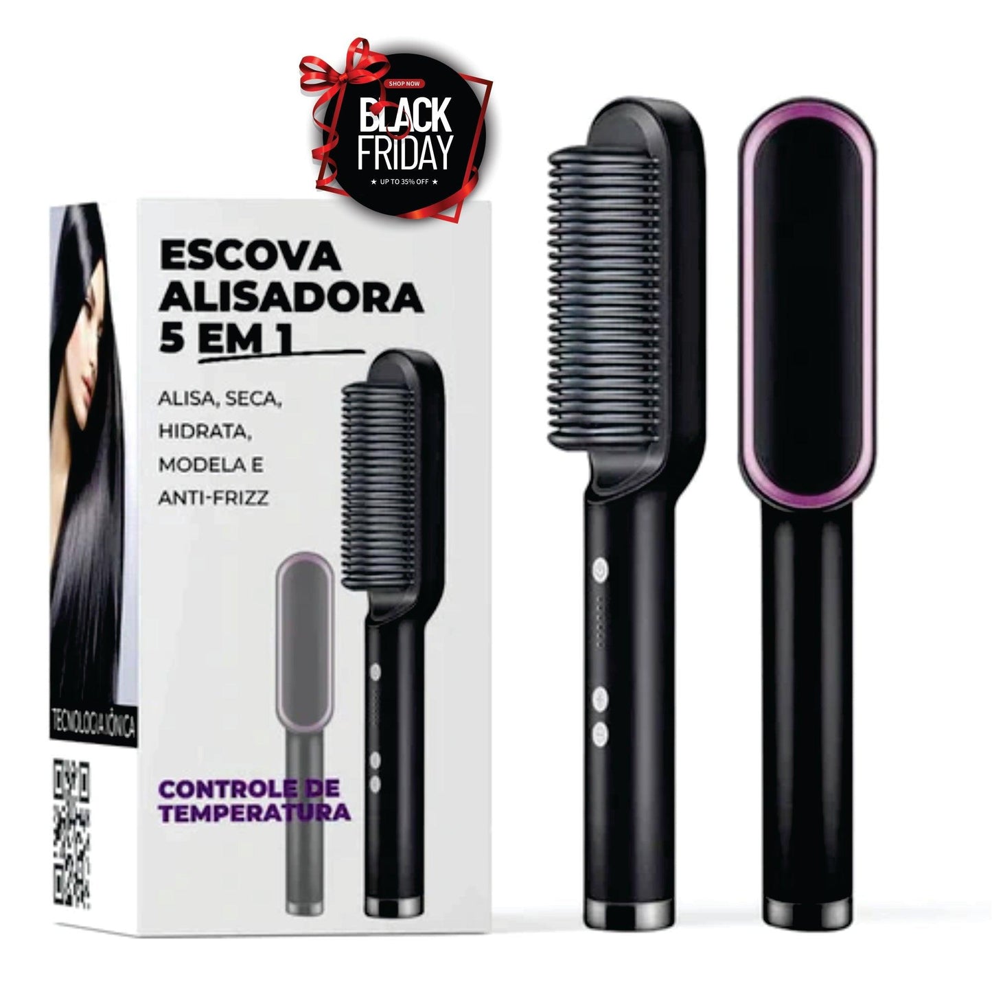 Escova Quente Alisadora - Liso Perfeito - Ditadelah